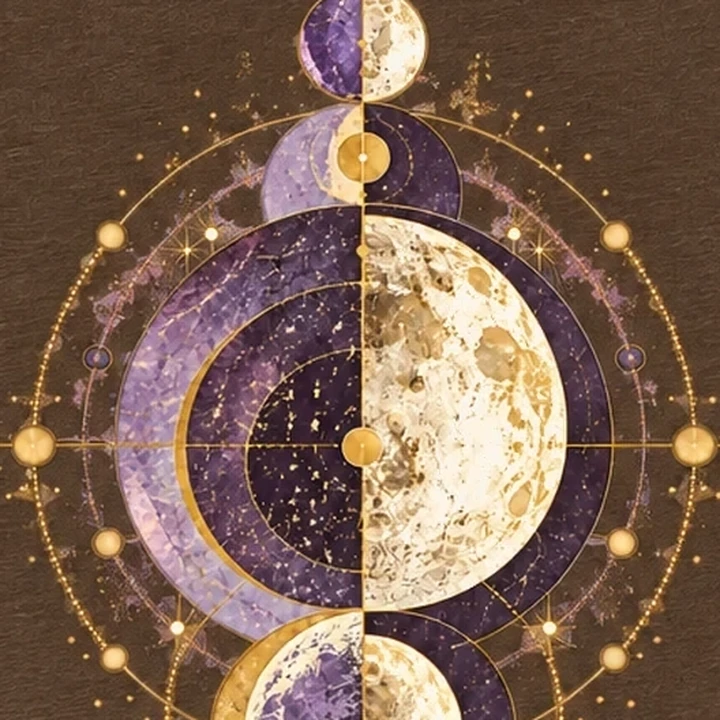 Close-up of Lunar Drift artwork printed on Heather Brown
