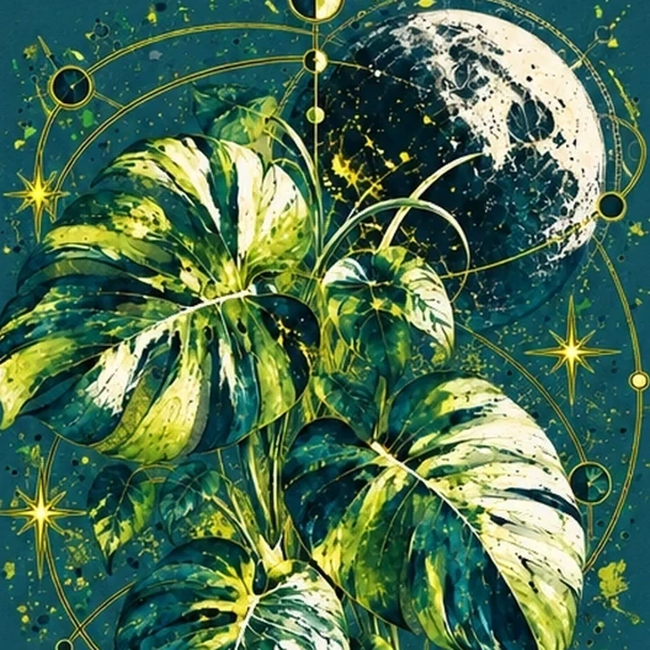 Close-up of Plant Frequency artwork printed on Deep Teal
